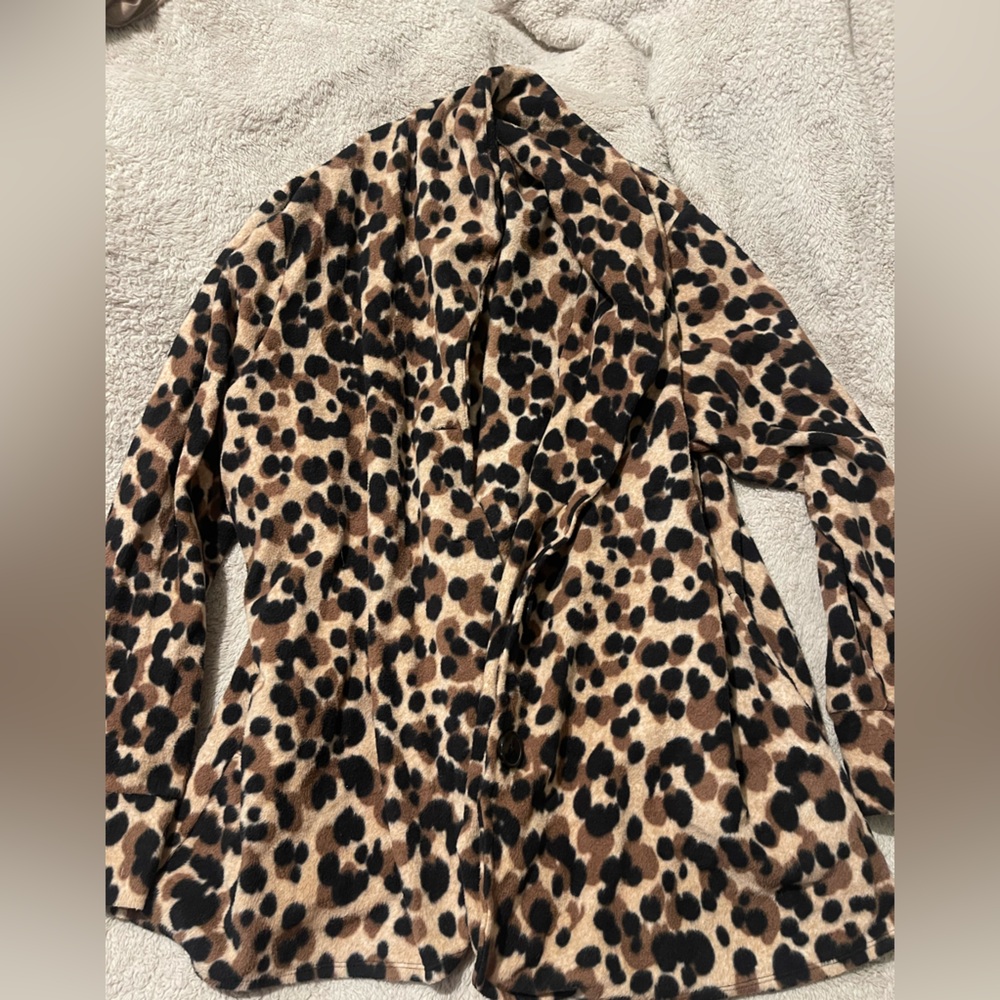 Leopard fleece sweater